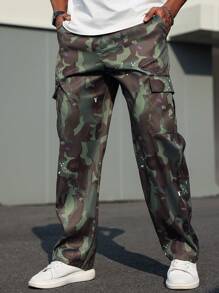 Manfinity LEGND Plus Size Men's Casual Camouflage Print Cargo Pants - Multicolor - View 4