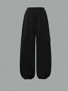 3 pièces/Set Adolescentes sweat-shirt à capuche Ample Décontracté avec Graphique Lettrage, Camisole Tricotée et Pantalon Cargo Vert Tricoté, Convient pour le Printemps, l'Automne et l'Hiver