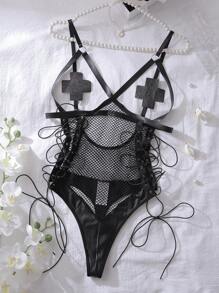 女士性感连体裤，简约时尚，适合日常休闲穿着 - 黑色 - 查看 6