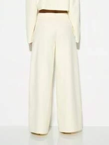 KIZN Wide Leg Pleated Trouser High Waist Professional Office Wear Business Formal Palazzo Pants Elegant Spring Summer Collection Tailored Fit