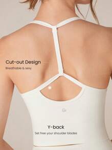 GLOWMODE FeatherFit™ T-Neck Racerback Tank Top Light Support Low Impact Yoga Studio