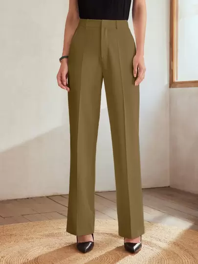slim fit dress slacks Women's Sage Green Sunset Satin Pants | Size: Xs