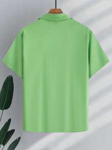 Manfinity Homme Camisa informal de manga corta, minimalista y de moda para uso diario