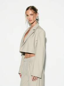 KIZN Professional Cropped Blazer Suit Jacket Office Business Wear Lightweight Short Formal Outerwear Spring Summer Workwear Elegant Structured Tailored