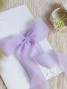 1 条 4cm*5m 紫色涤纶丝带，适用于花束捆绑、手工 DIY 包装、烘焙蛋糕包装、婚礼生日派对装饰包装丝带、蝴蝶结、派对礼物、生日礼物、情人节 - 紫色 - 查看 3