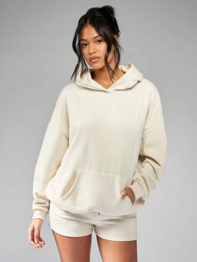 MISSGUIDED 超大号伴娘连帽卫衣毛绒羊毛婚礼派对家居服舒适套头衫带袋鼠口袋秋冬必备休闲街头服饰