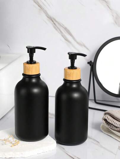 SHEIN 1 pieza Dispensador de jabón negro de 500ml, Dispensador de loción, Dispensador de jabón de ducha vacío con bomba para champú, gel de ducha, acondicionador, accesorios de baño, almacenamiento y organizadores de baño, decoración del hogar, artículos para el hogar, contenedor de detergente, líquido lavavajillas, desinfectante de manos en spray, líquido de jabón corporal