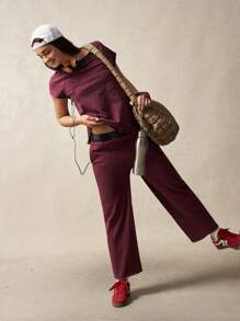 VARSITIE Damen unifarbene lockere Sportshosen, minimalistisch und modisch für den Alltag