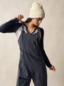 VARSITIE Mono casual de unicolor y simple para uso diario - Gris Oscuro - Ver 3