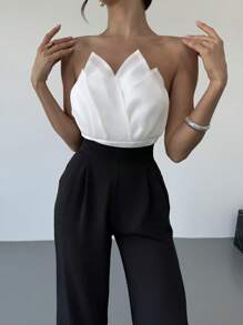 Firerie Valentine's Day New Women's Spring/Summer Fairycore Elegant Floral Mesh White Strapless Bodysuit Suitable For Daily, Dating, Party,Graduation,Teacher Outfits For Women,Back To School