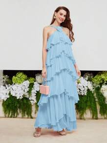 MOTF PREMIUM VESTIDO SIN MANGAS CON APLICACIONES Y CAPAS - Azul - Ver 4