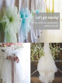 15cm*2280cm White Tulle Fabric Roll For Gift Wrapping, Ballet Skirt, Wedding, Birthday, Party Decoration, DIY Crafts Supplies - Thanksgiving, Valentine's Day, 1 Pc/2 Pcs Available