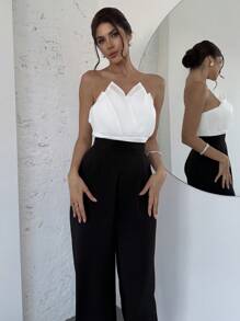 Firerie Valentine's Day New Women's Spring/Summer Fairycore Elegant Floral Mesh White Strapless Bodysuit Suitable For Daily, Dating, Party,Graduation,Teacher Outfits For Women,Back To School