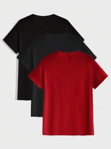 RueChic 100%Cotton Men's Basic Round Neck T-Shirt Set (Multiple Pieces) - Multicolor - View 2