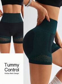 SHEIN Sport Studio Shorts esportivos sem costura cintura alta vazados shorts biker