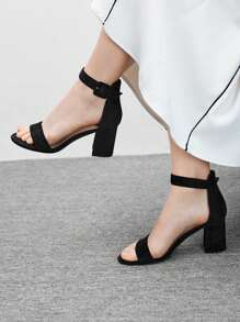 CUCCOO BIZCHIC Round Toe Chunky Heel Bow Decor Fashion Women High Heel Sandals Spring Break Easter - Black - View 3