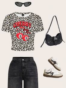 SHEIN ICON Top corto de cuello redondo informal y ajustado, simple y de moda para el uso diario - Blanco - Ver 2
