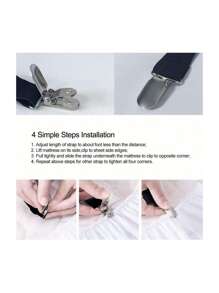 2Pcs/Set High Elastic Sheet Clips For Bedding, Sheet Fixing Straps Clip Holder, Sheet Clip Suspenders, Sheet Fastener Clips, Mattress Sheet Clip Straps, Back To School Supplies, Household Supplies