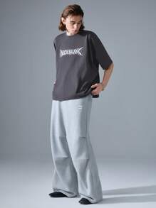 NEON BLANC 男士街头风格针织圆领短袖 T 恤 - 深灰色 - 查看 1