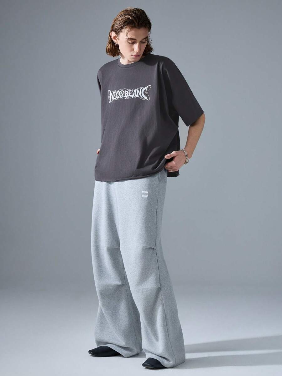 NEON BLANC 男士街头风格针织圆领短袖 T 恤 - 深灰色 - 查看 1