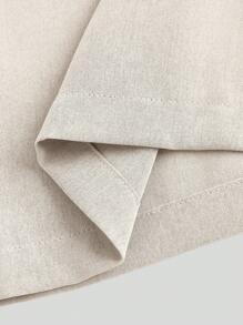 Poéselle 夏季高腰裤多件套阔腿裤高腰褶皱百褶阔腿裤女裤宽松中长款裤子 - 杏色 - 查看 6