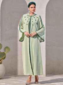 Al Najma Women's Casual Arabic Style Dress, Minimalist Fashion For Everyday Wear,Modest - Green - View 8
