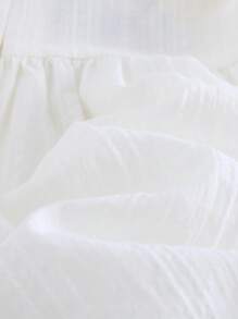 Cozy Pixies Đầm tay lỡ in họa tiết hoa trang trí cho bé gái - trắng - Xem 7