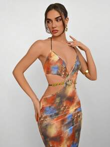 Aloruh Women's Long Casual Dress, Minimalist And Fashionable For Everyday Wear - Multicolor - View 3