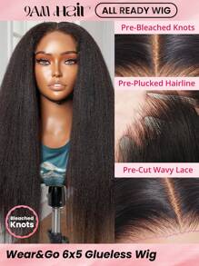 ALL READY WIG 预漂白、预拔、预剪蕾丝、融化蕾丝、6x5 无胶卷曲直发 Yaki Wear&Go 闭合假发 100% 真人发 9AM HAIR - SNatural - 查看 2