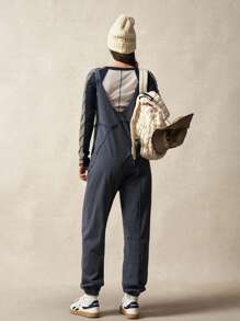 VARSITIE Mono casual de unicolor y simple para uso diario - Gris Oscuro - Ver 6