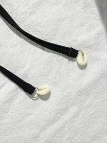 SHEIN Swim Solid Color Bikini Bottom For Women, Sexy Shell Print Slimming Bikini Bottom For Hot Spring & Resort, Summer Beach Vacation