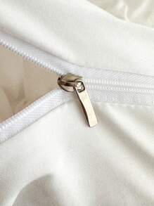 Bộ ga trải giường thêu hình trái tim 3 món (không kèm chăn bông) (1 ga trải giường và 2 vỏ gối), thích hợp cho mùa cưới lãng mạn. - trắng - Xem 8