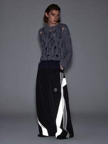 NEON BLANC Pantaloni lunghi da uomo in stile urban grigio-nero con tessuto intrecciato riflettente
