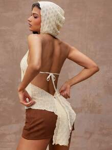 Hauture Sexy Semi-Transparent Party Club Girl Tank Top - Cream - View 4