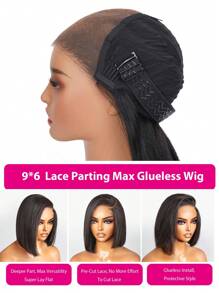 9x6 Wear&Go Bob Lace Wigs Human Hair Lace Closure Bob Wigs Sidepart Glueless Ready To Go PreMax Wigs Part Free For Beginner Pre-Cut Lace Wigs 180 Density - S1 - View 4