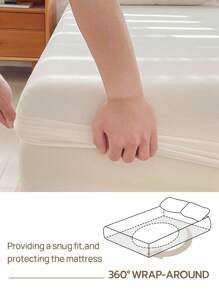 1件装简约纯色舒适单人床笠