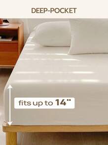 1件装简约纯色舒适单人床笠