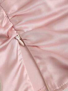 Sweetra Women's Tie Detail Cinched Waist Asymmetrical Tube Top Camisole