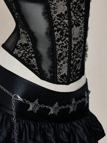 SHEIN ICON 蕾丝拼布胸罩紧身胸衣细节抹胸上衣