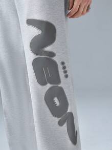 NEON BLANC Men's Knit Sweatpants, Simple And Fashionable Leisure Wear For Daily Use - Light Grey - View 6