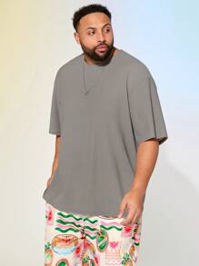 Manfinity VCAY 大码男士宽松休闲针织圆领半袖 T 恤