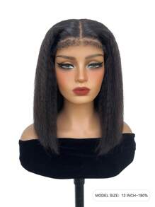 TrueHD 9AM HAIR STORE 无胶高清蕾丝蓬松直发 6*4 4C 型发际线蕾丝闭合假发 自然色 即戴即走 10-14 英寸波波头 180% 密度 预剪高清蕾丝 高品质 打造迷人造型 适合女性日常佩戴 假发 女士礼物 - SNatural - 查看 4