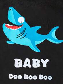 SHEIN 4pcs Baby Boy Casual Cute Cartoon Animal Graphic Print Basic Round Neck Short Sleeve T-Shirt