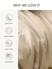 花卉刺繡被套套裝不附帶內芯