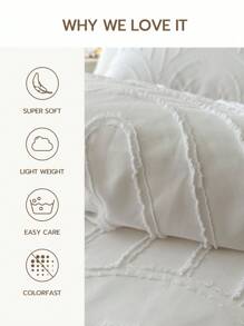 3pcs Bohemian Style 3D Plush Duvet Cover Set (Without Comforter), (1 Duvet Cover And 2 Pillow Shams), All Season Modern Plush Bedding Set - White - View 4