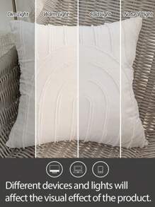 1pc 3D Floral Pattern Pillowcase (Pillow Insert Not Included), Lightweight & Breathable, Soft & Comfortable, Bedroom Decor, Living Room Sofa Decor - White - View 6