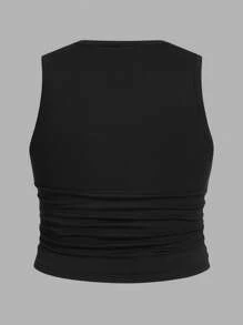 Comfortcana Bộ 3 áo tank top cỡ lớn, kiểu dáng thường ngày, màu trơn và họa tiết da báo, ôm dáng, thích hợp cho mùa hè. - Nhiều màu - Xem 6