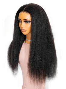 TrueHD 9am Hair Store Wear And Go Glueless Kinky Straight 6*4 HD Lace Closure Wig Pre Cut & Pre Plucked With 180% Density 8-16 Bob Inch 18-30 Inch Long Hair Natural Color Human Hair Wig Top Quality Stylish Wig Beginners Friendly Hair Accessories For Women Glueless Frontal Wigs Weaves Human Hair Vacation Essentials Halloween Costume