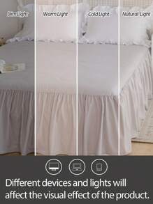 1pc Bed Skirt, Bedding, Soft & Breathable Bed Sheet With Ruffled Hem And Elastic Band, Comfortable Sleep, Lightweight & Elegant, Cloud-Like Soft Texture, Fits Twin, Full, Queen, King Size Beds, Machine Washable, Princess Style Room Decor