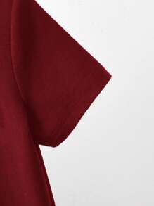 Toddler Boys Casual Round Neck Short Sleeve T-Shirt With "Admit It Life Would Be Boring Without Me" Print - Red - View 3